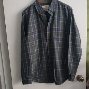 Weatherproof Men's Plaid Button-Down Shirt - Green, Blue, And ORANGE